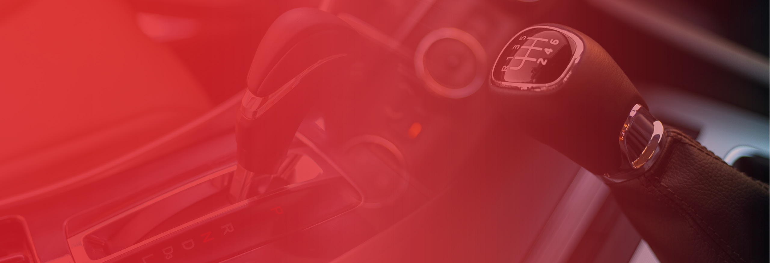 Automatic driving lessons available Worcester. Composite image of both a manual and an automatic gearstick